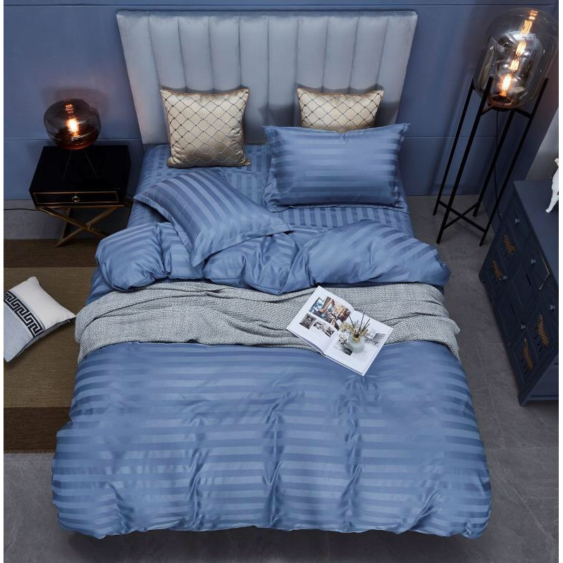 Bộ Chăn Ga Gối 4 Món Kẻ Sọc Cotton 3F Cao Cấp