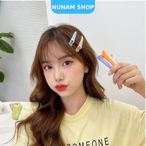 Kẹp tóc mỏ vịt dài màu trơn pastel salon ngọt ngào tiện dụng Nunam Shop