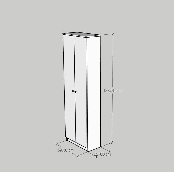 CATY, kệ sách 6 tầng - 2 cửa mở, 60cm x 30cm x 189cm , KSA_004