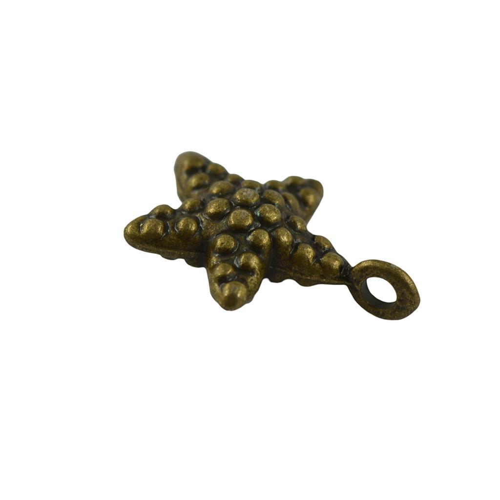Vintage Bronze 3D Ocean Starfish Charms Pendants DIY Jewelry Making Pack of 30Pcs
