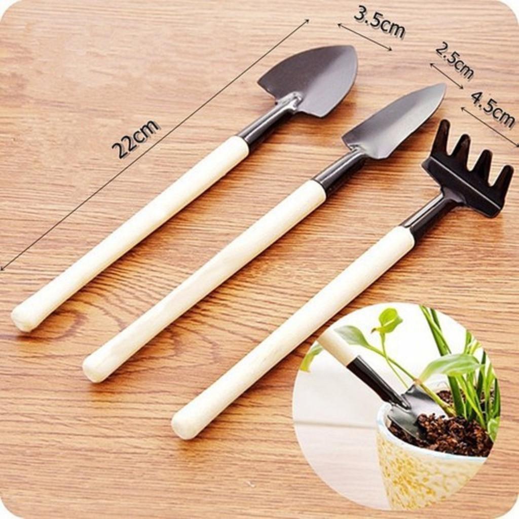 Bộ 3 Cuốc Xẻng Mini Trồng Cây Cảnh, Làm Vườn, Đi Phượt Đa Năng.