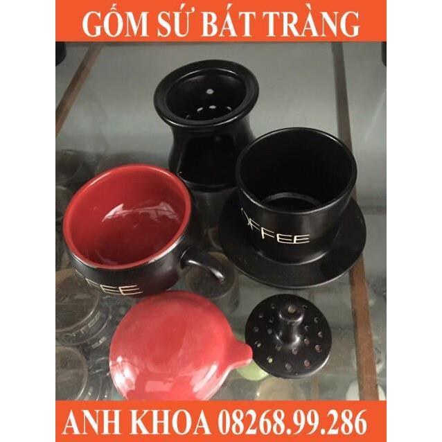 Bộ phin coffee + cốc+ đĩa ( or bếp đốt) Bát Tràng - Gốm sứ Bát Tràng Anh Khoa