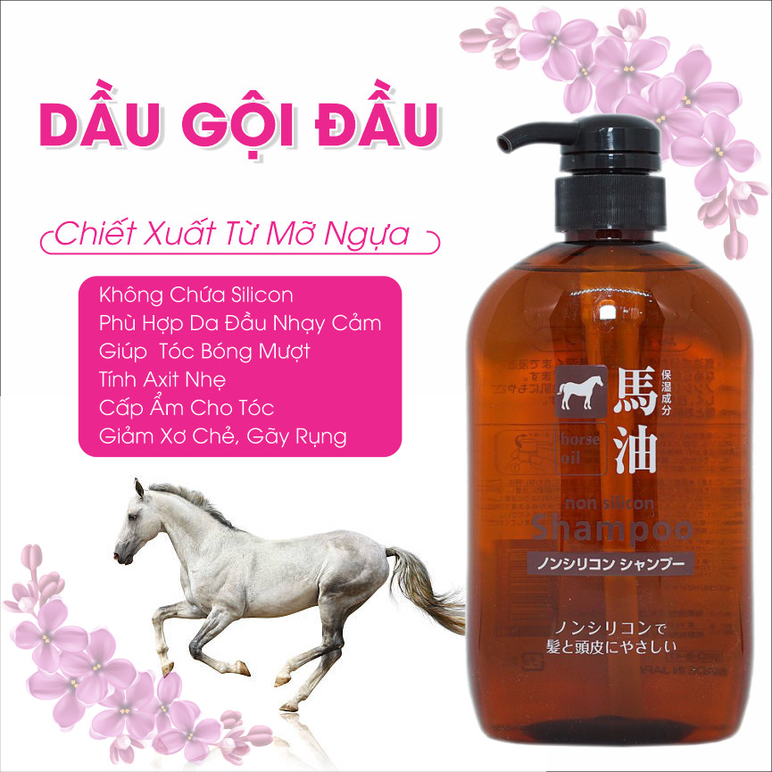 Dầu Gội Đầu Chiết Xuất Từ Dầu Ngựa Deve Cosme Station Horse Oil Shampoo ( 600mL)