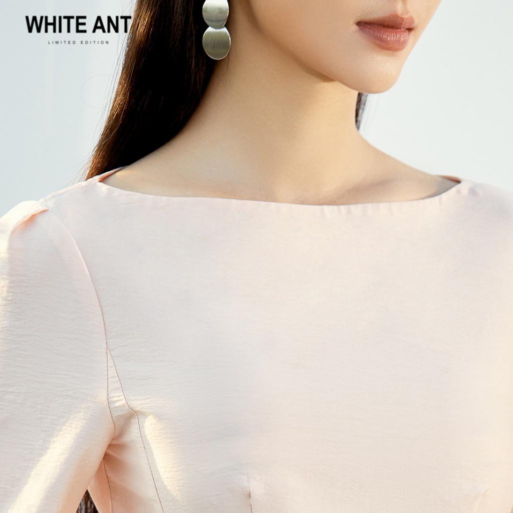 Áo Peplum Nữ WHITE ANT DORIS BOAT NECK SHIRT Thiết Kế Xếp Nếp Ở Eo, Chất Liệu Vải Tencel Mặt Sứ Mềm Mại 170300128