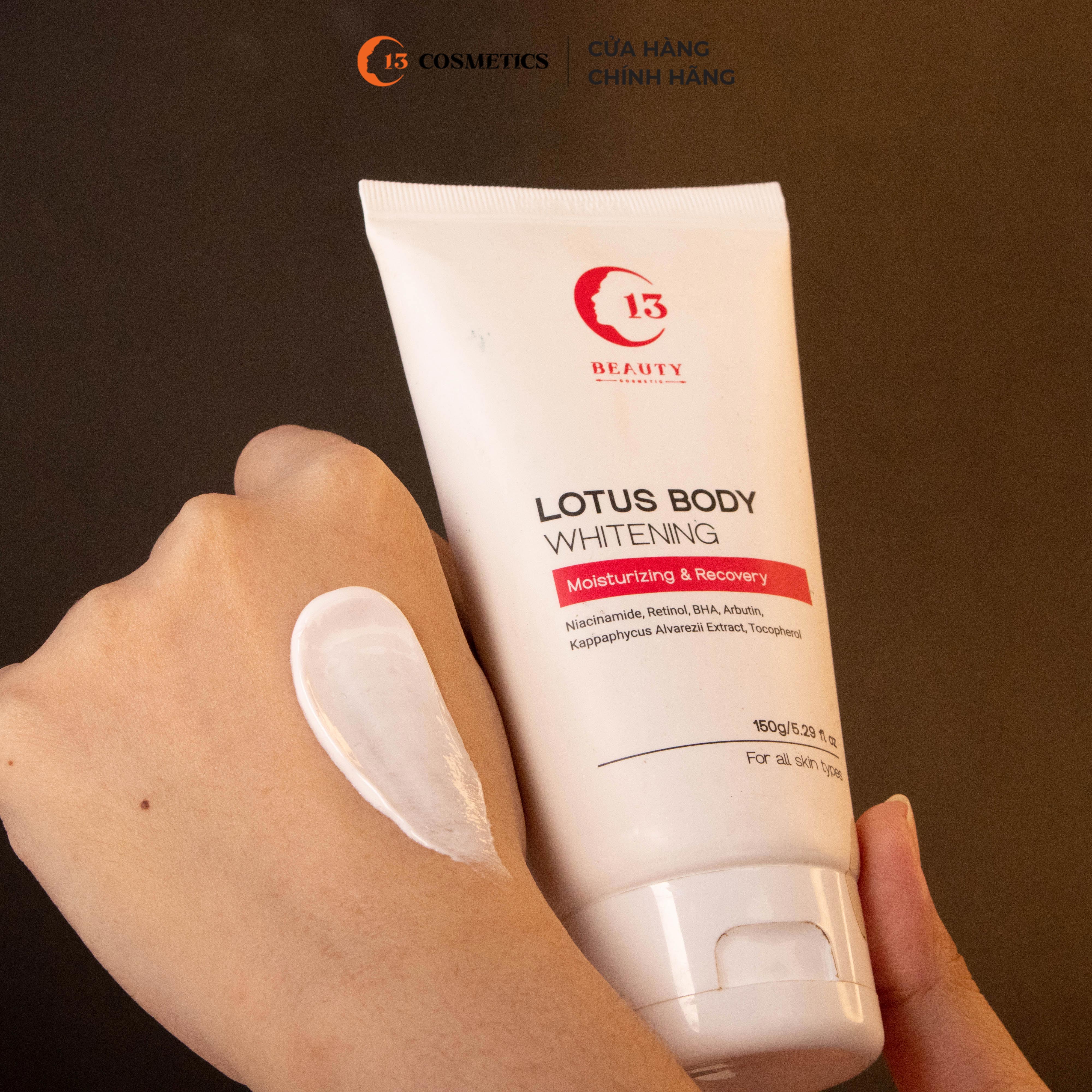 Kem Dưỡng Thể Ban Ngày Dưỡng Trắng, Bật Tone Sau 2 Tuần Lotus Body Whitening 150g C13 Cosmetics Thu Trang