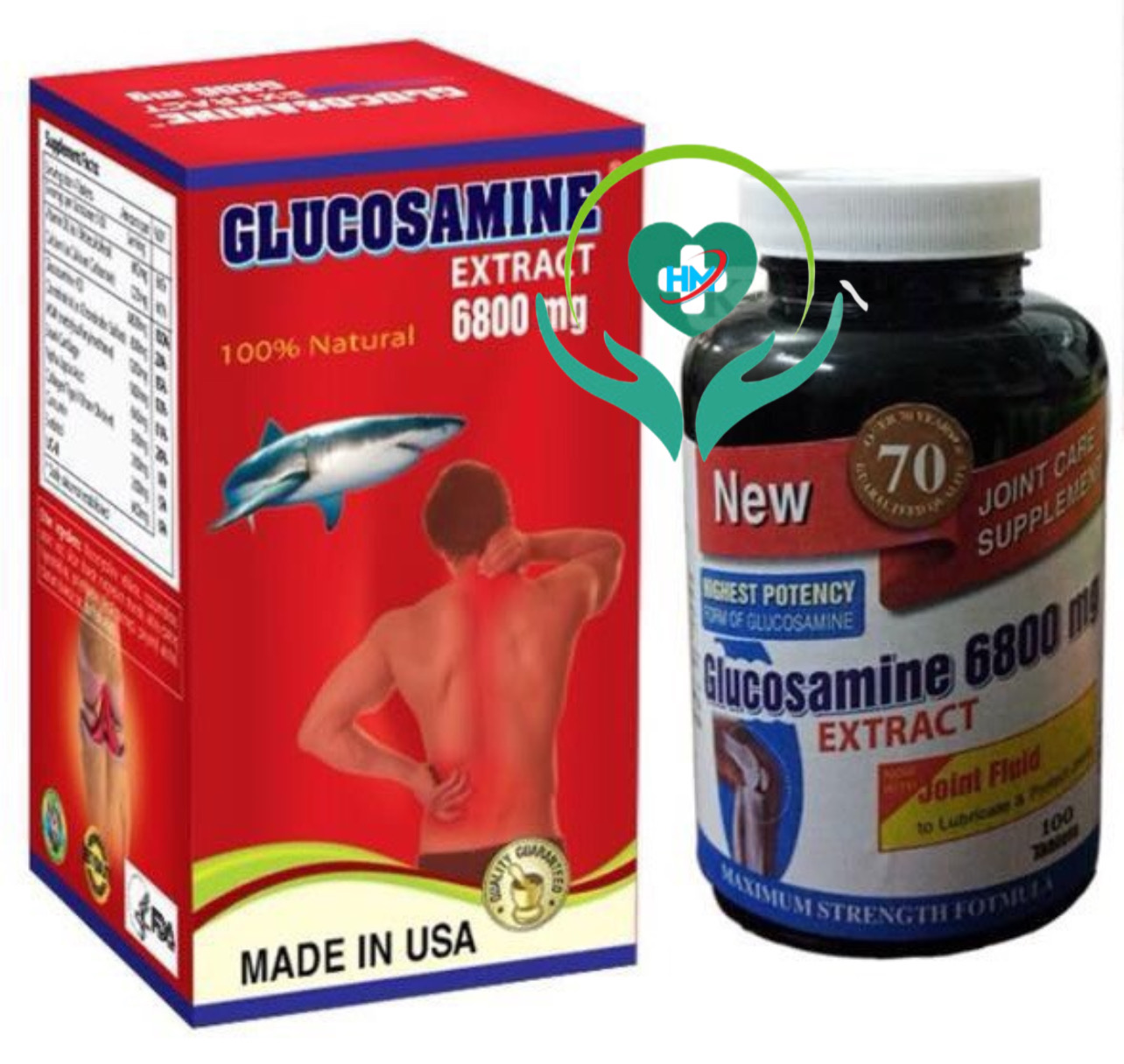 Viên Uống Hỗ Trợ Xương Khớp GLUCOSAMINE EXTRACT  6800mg - Hộp 100 viên- Nhập Khẩu MỸ