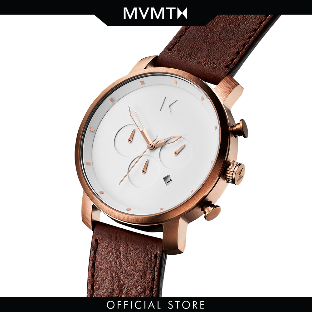 Đồng hồ Nam MVMT dây da 45mm - Chrono D-MC01-RGDBR