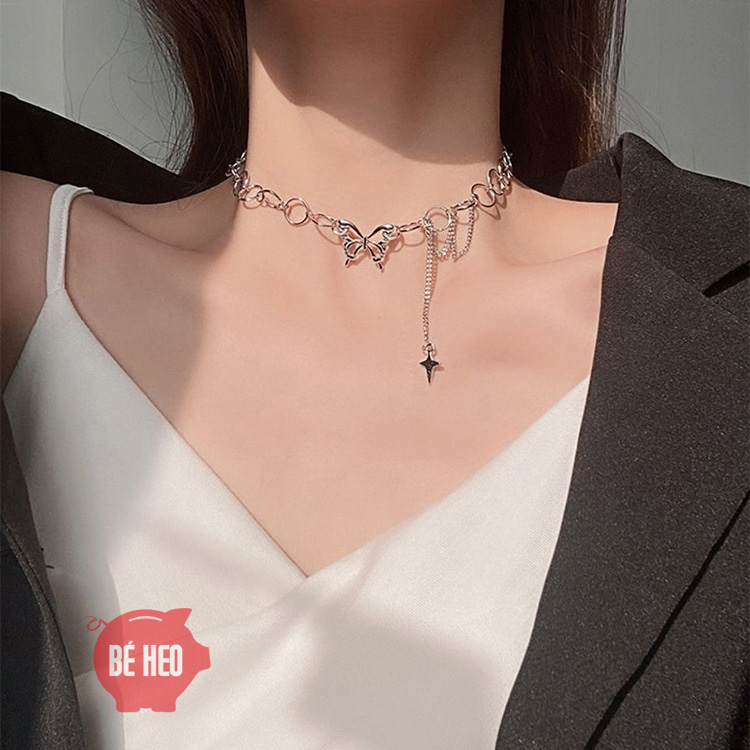 Vòng cổ choker titan nữ phong cách Hàn Quốc, Trang sức Bé Heo BHDC253