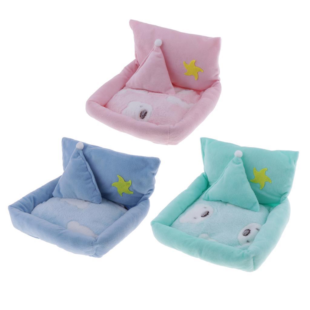 Small Pet Hamster Gerbil Sleeping Bed Soft Nest Mattress Winter Warm Pink