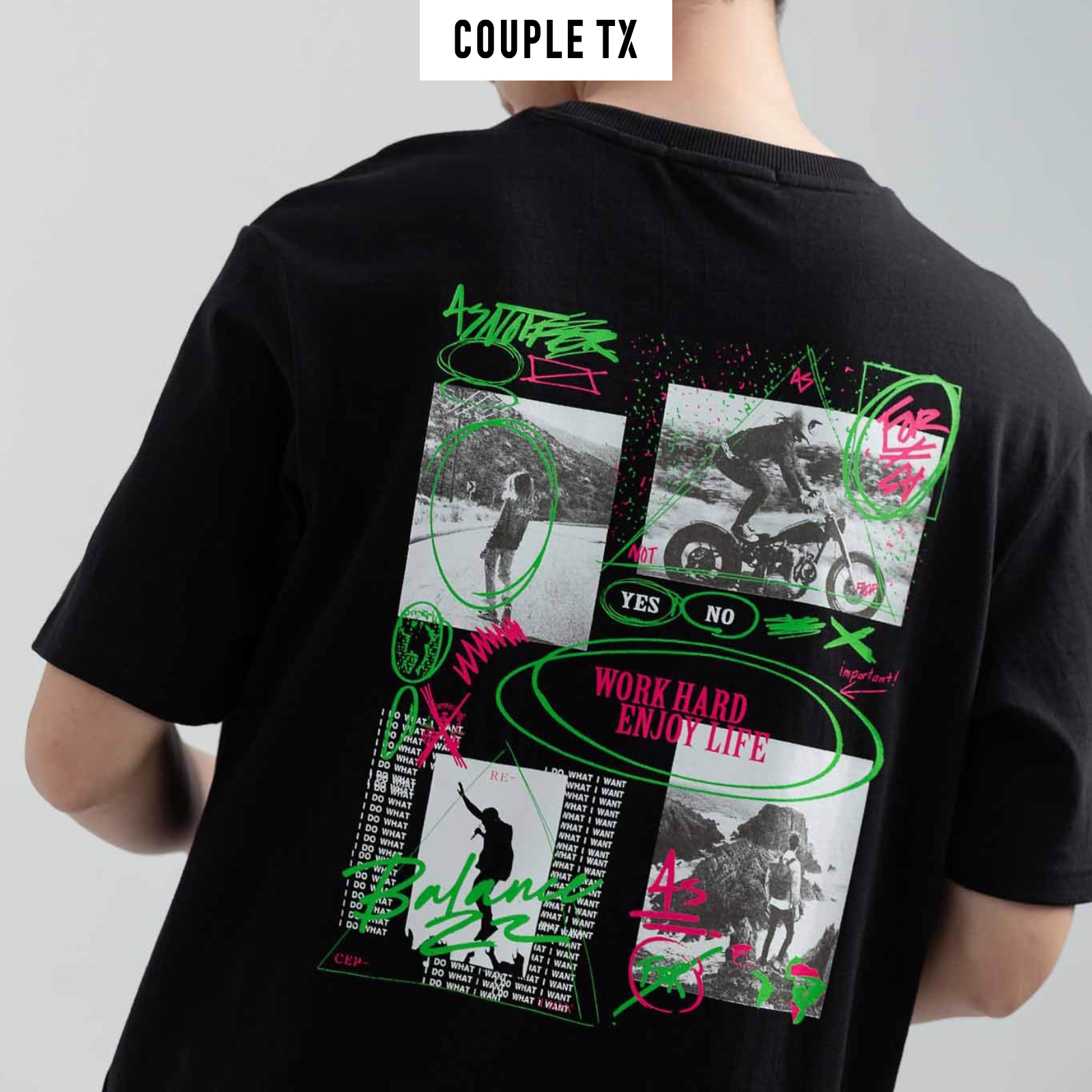 COUPLE TX - Áo Thun Nam Graphic Trải Nghiệm Khám Phá MTS 1185