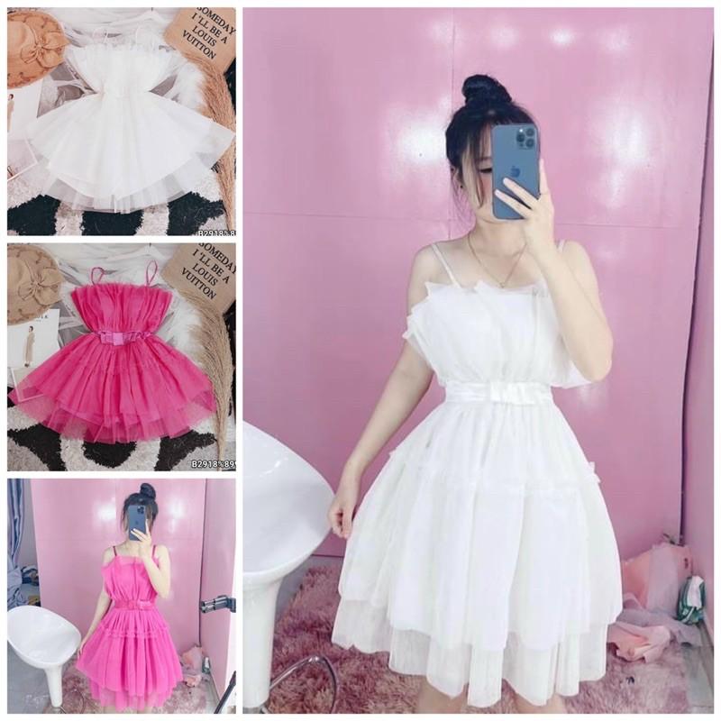 Váy đầm công chúa thiết kế cho bé gái 2 dây mix nơ xinh xắn thướt tha  Mẹ  Tê Tê  Giá Tiki khuyến mãi 320000đ  Mua ngay  Tư