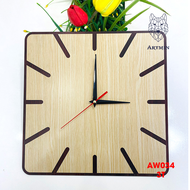 AW034 - Đồng Hồ Gỗ Decor Nhà Đẹp Lạ – Đồng Hồ Treo Tường Trang Trí