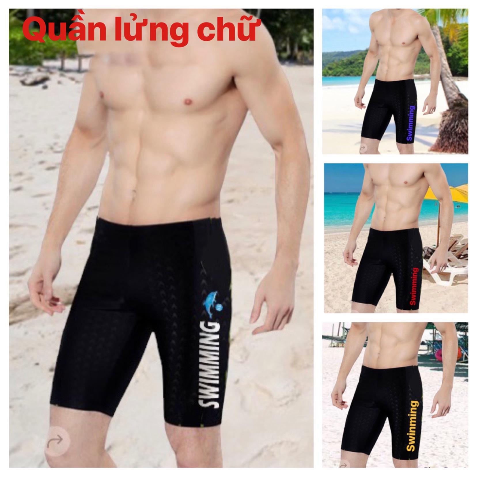 Quần bơi nam Swimming dạng lửng chất liệu thun mềm mại co giãn tốt thoải mái vận động | QN008