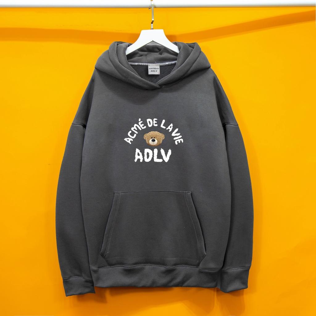 Áo nỉ hoodie ADLV GẤU Áo nỉ hoodie unisex nam nữ form rộng oversize chất liệu Cotton