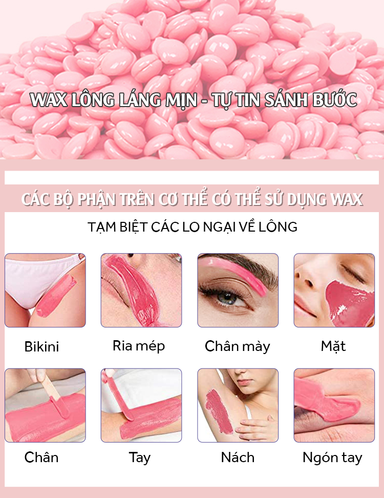 SÁP WAX TẨY LÔNG NÓNG CAO CẤP Lành Tính - Giúp Da Láng Mịn, An Toàn, Không Đau - 100g - Phù hợp mọi loại da, Hiệu quả wax tẩy lông nách, wax tẩy lông vùng kín, bikini, wax lông tại nhà, tẩy da chết