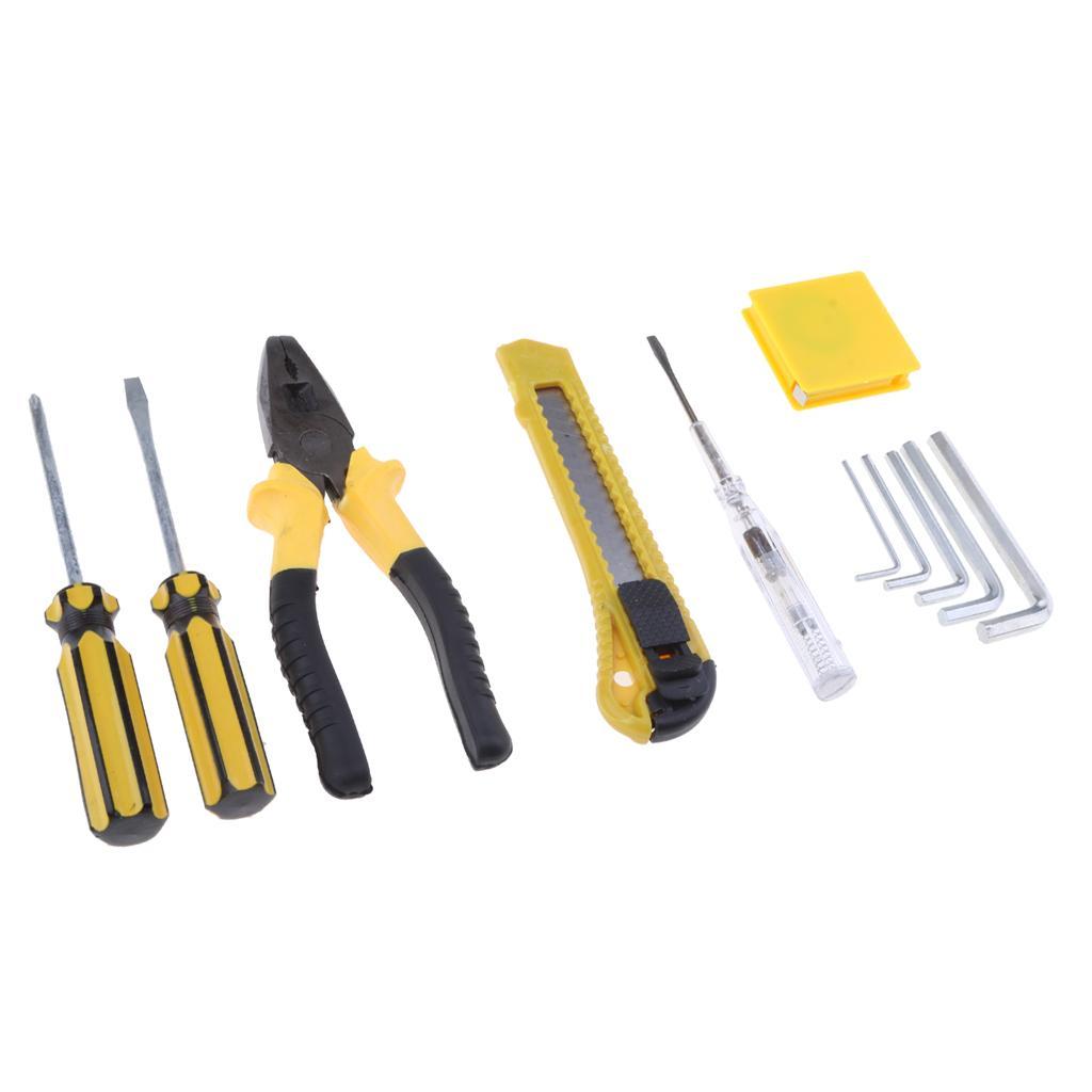 12-Piece Screwdriver Pliers Hex Wrench Cutter Measuring Tape Home Tools Set