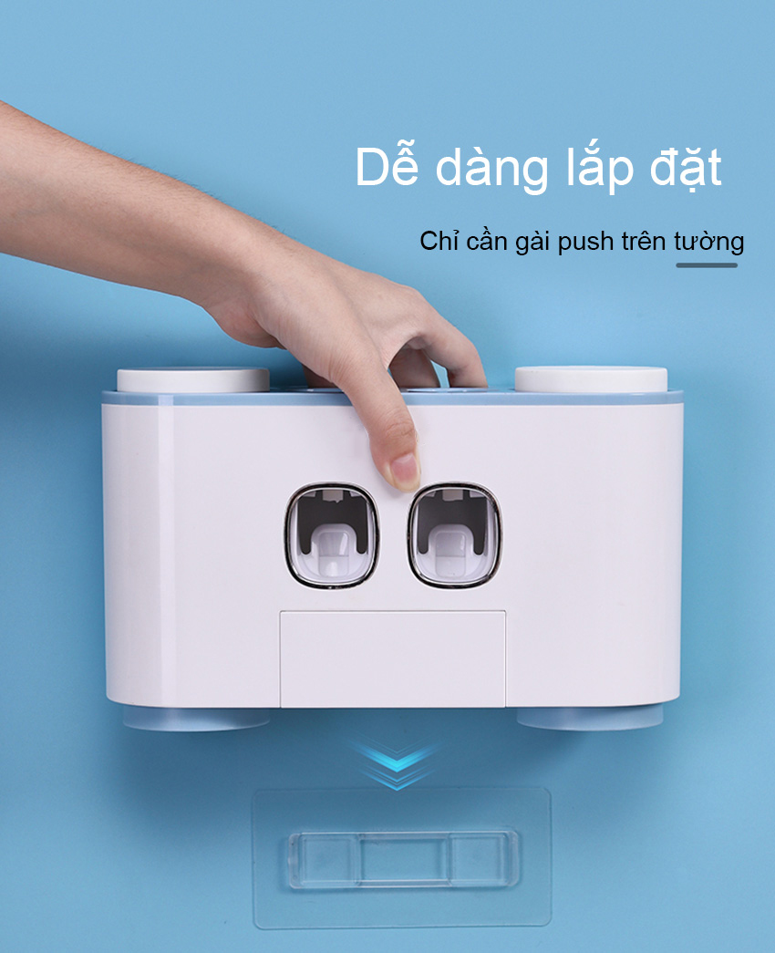 Dụng cụ treo bàn chải và lấy kem đánh răng tự động