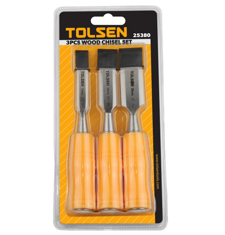BỘ 3 ĐỤC GỖ CÁN NHỰA 3mm TOLSEN 25380 - HÀNG CHÍNH HÃNG