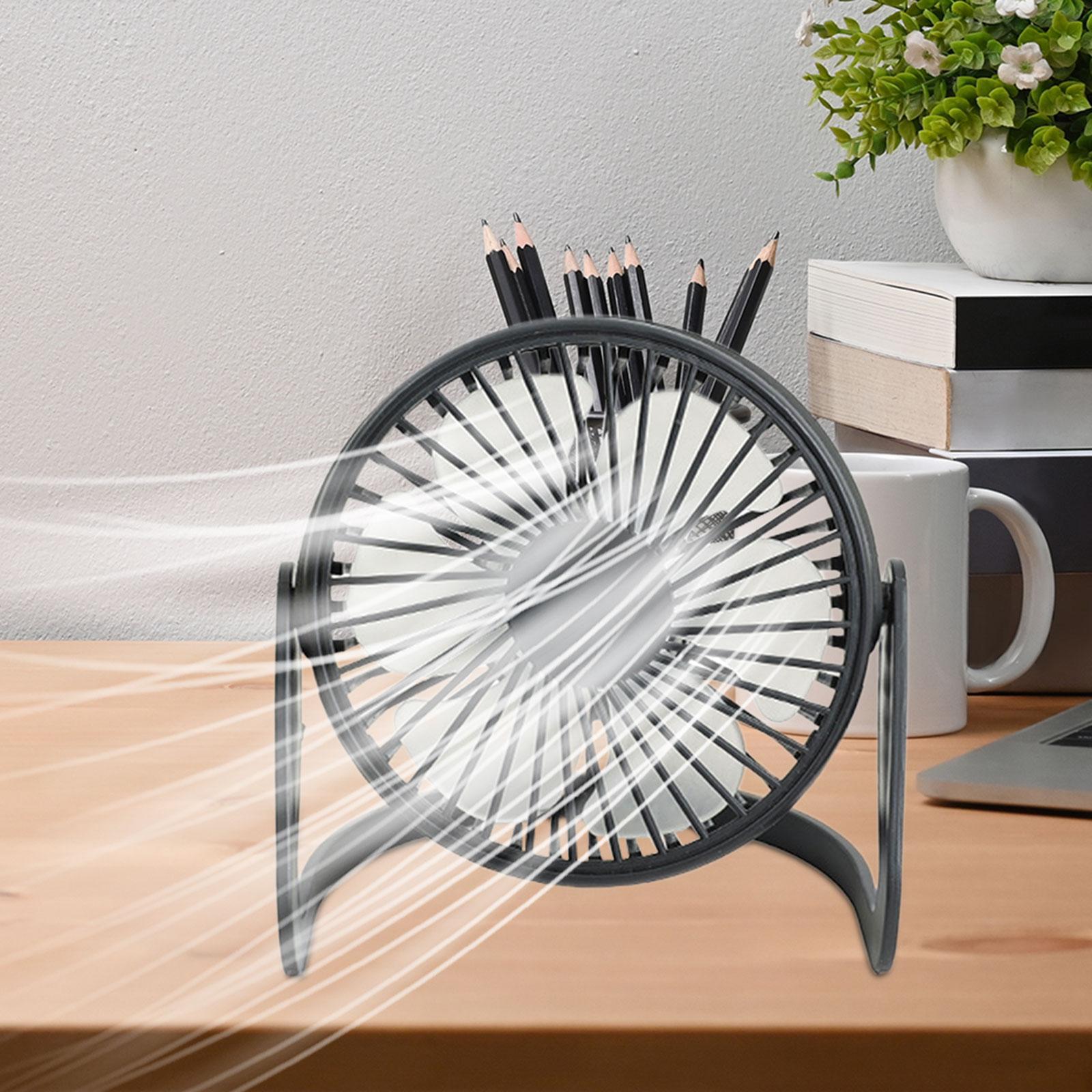 Small Desk Fan, Cooling Mini Fan, Speed Adjustable Rechargeable Quiet Portable Desktop Personal Fan Table Fan for Office Desktop Dorm Car Home