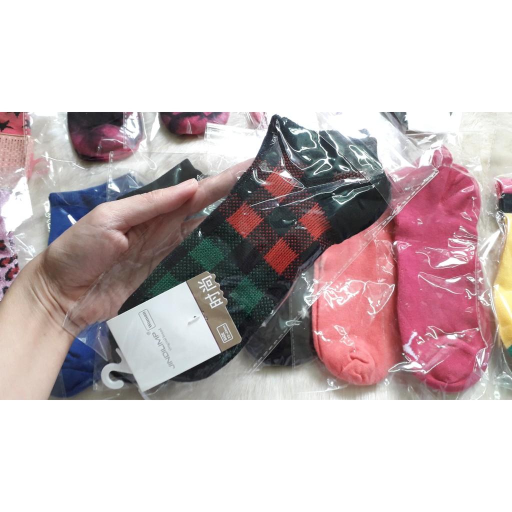 Tất nữ cổ ngắn nhiều màu  cotton ngăn mùi mồ hôi chân siêu thoáng