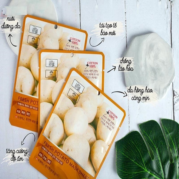 Combo 5 Mặt nạ dưỡng trắng da chiết xuất khoai tây 3W Clinic Fresh Potato Mask Sheet 23ml x 5