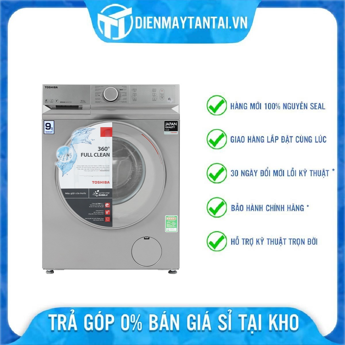 Máy giặt Toshiba 9.5 kg TW-BL105A4V(SS) -Hàng chính hãng-Giao toàn quốc