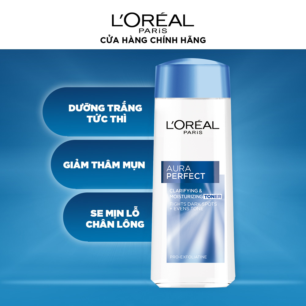 Nước hoa hồng se khít lỗ chân lông và trắng mịn da L'Oreal Paris Aura Perfect 200ml