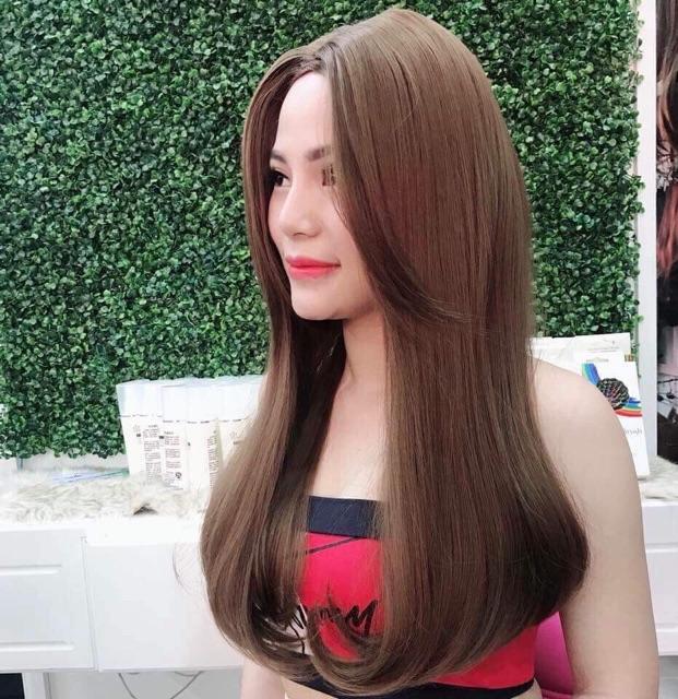 Tóc giả mái hất cao cấp- tặng lưới chùm tóc