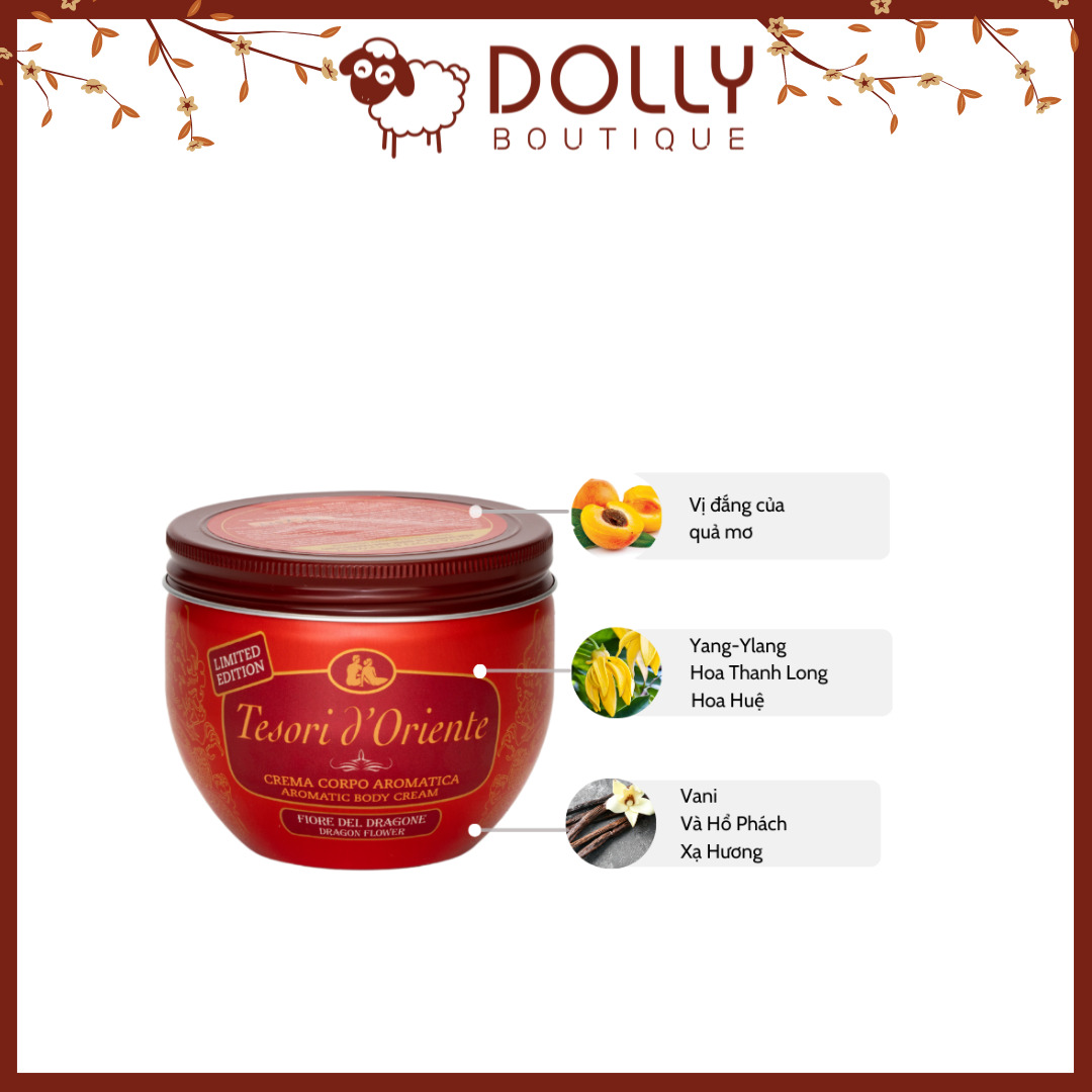 Kem Dưỡng Thể Nước Hoa Hương Thanh Long Tesori D'Oriente 300g