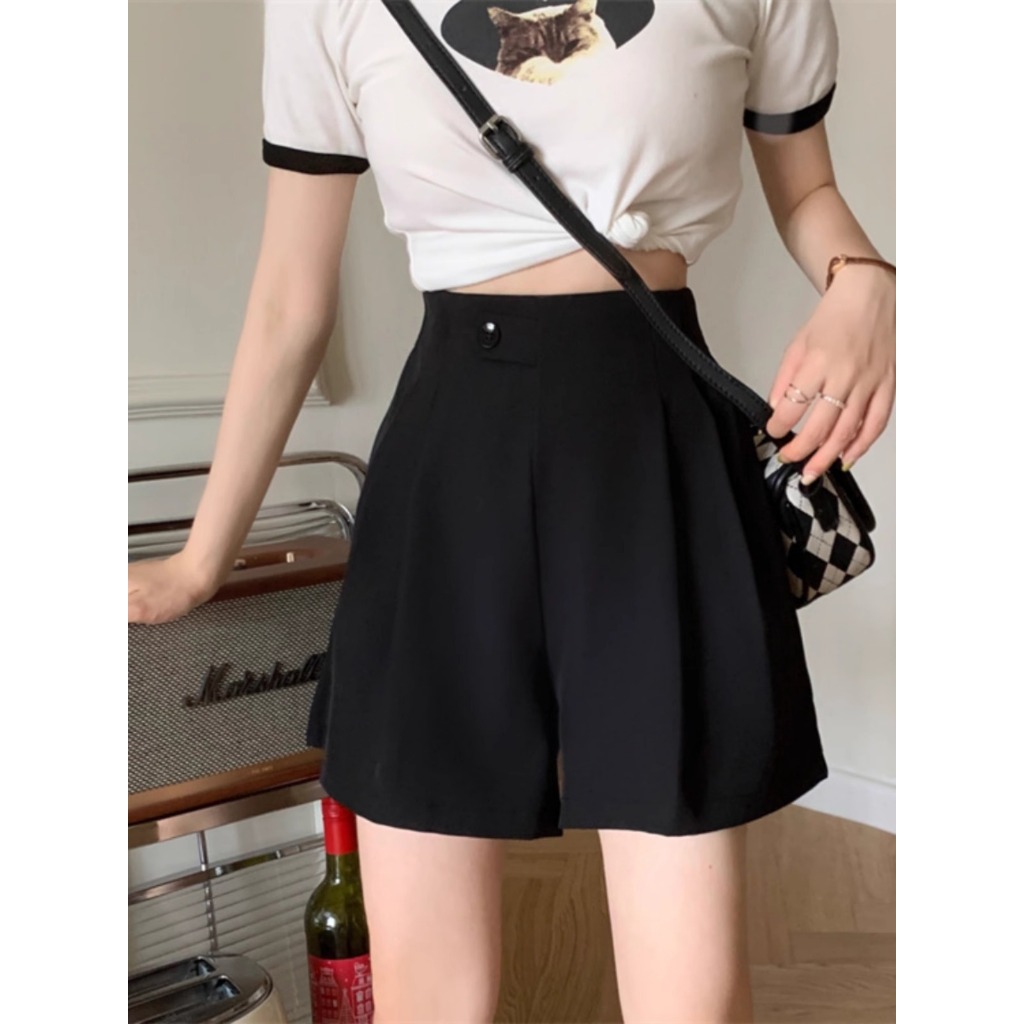 Quần short nữ cạp cao, chất liệu vải bền mát, thiết kế trẻ trung, năng động, quần đùi nữ NeSa Shop, QTN01 - S &lt;45kg, Eo 65cm