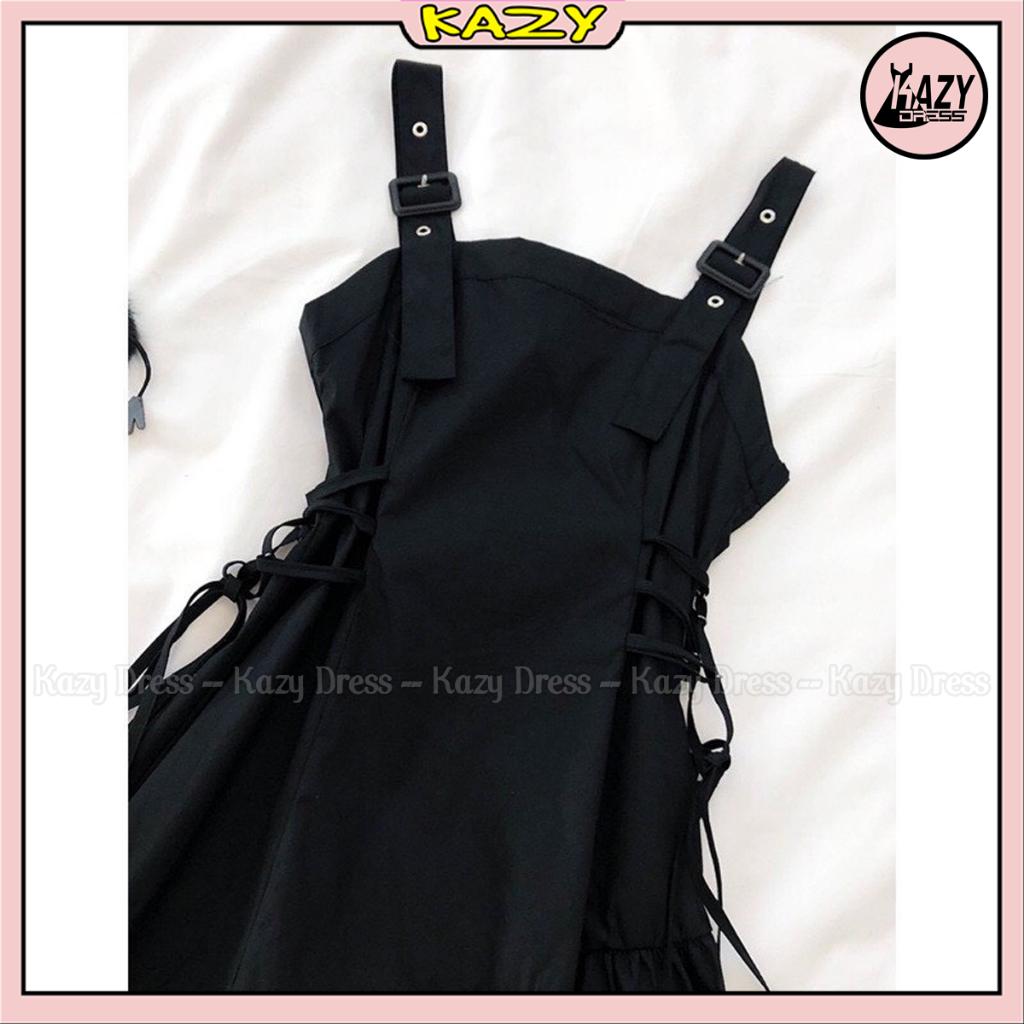 Váy hai dây xẻ tà lệch tầng hack dáng phong cách trẻ trung KAZY DRESS V008