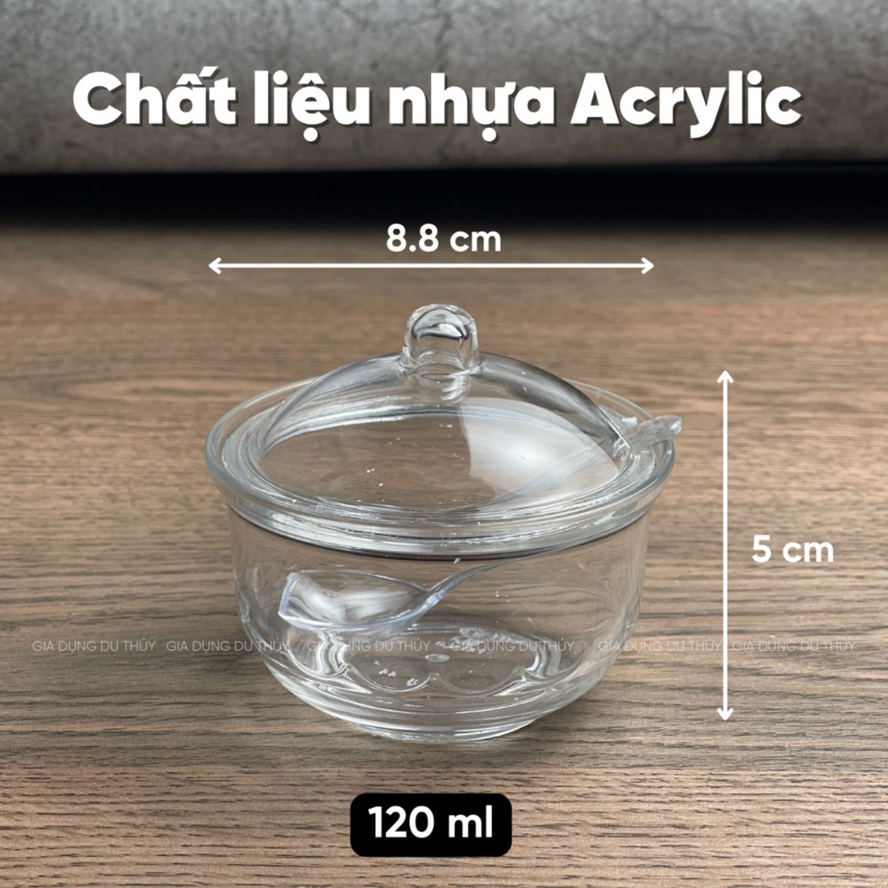 Hũ nhựa Acrylic đựng gia vị chanh ớt sa tế NHỎ 8.8 X 5 CM ,120 ML - LỚN 10,8 X 6,2 CM , 160 ML