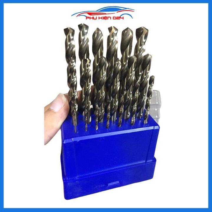 Bộ 25 mũi khoan chuyên inox Nachi đường kính mũi 1mm-13mm cao cấp sắc bén Singapore