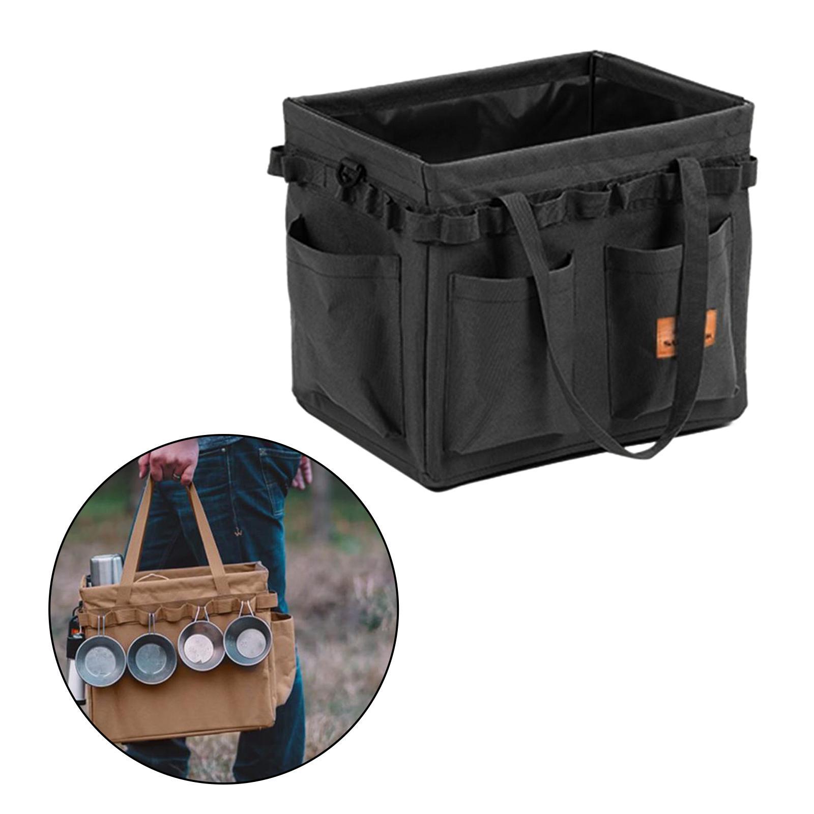 Foldable Camping Storage Bag Tool Organizer with Carry Handles Utility Tote for Groceries