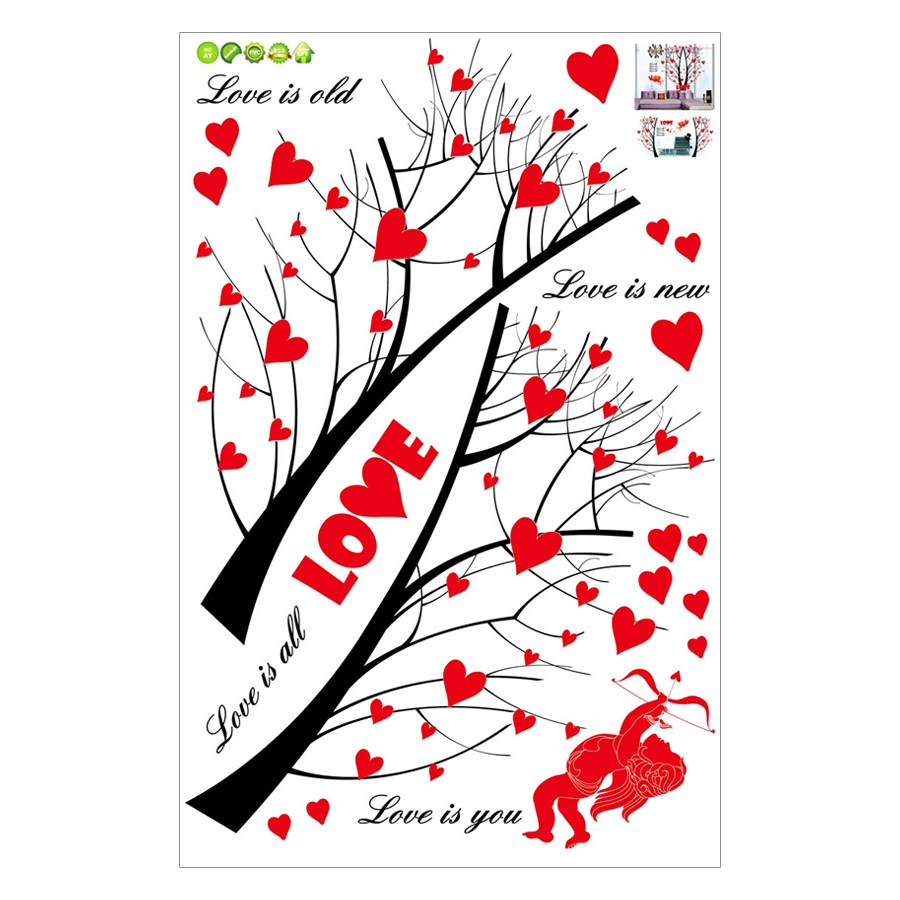 Decal Dán Tường Cây Tình Yêu Binbin PK127