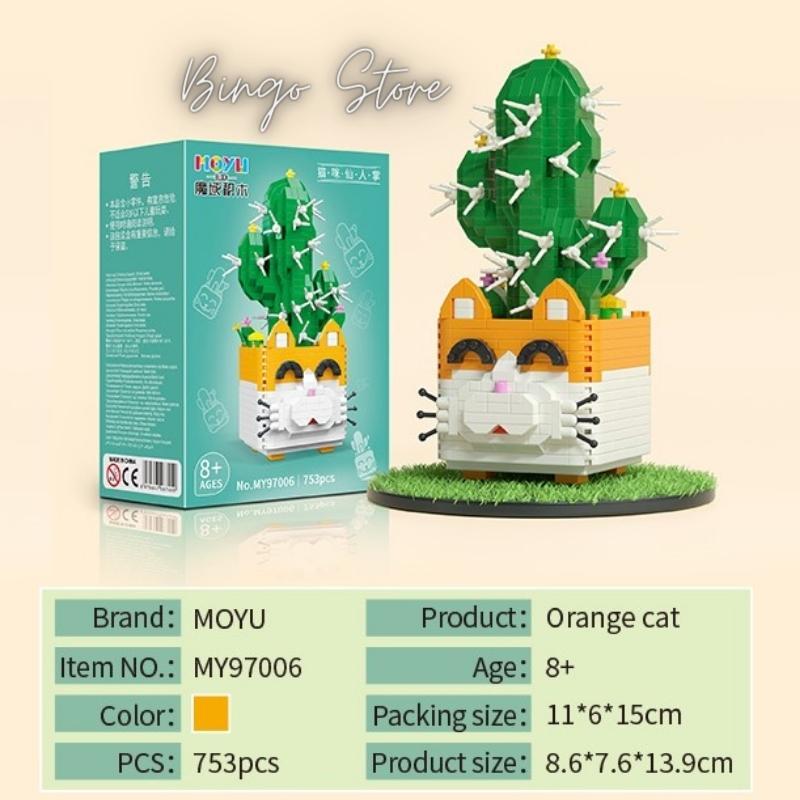 MÔ HÌNH LẮP GHÉP CHẬU CÂY ORANGE CAT 753 CHI TIẾT