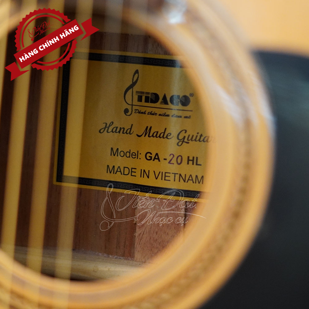 Đàn Guitar Acoustic Việt Nam GA-20HL Mặt Gỗ Thông Nguyên Tấm Cao Cấp