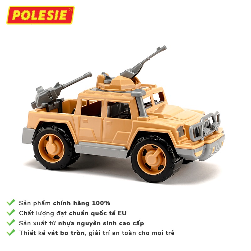 Xe Jeep quân đội hộ tống đoàn trang bị súng máy đồ chơi - Polesie Toys