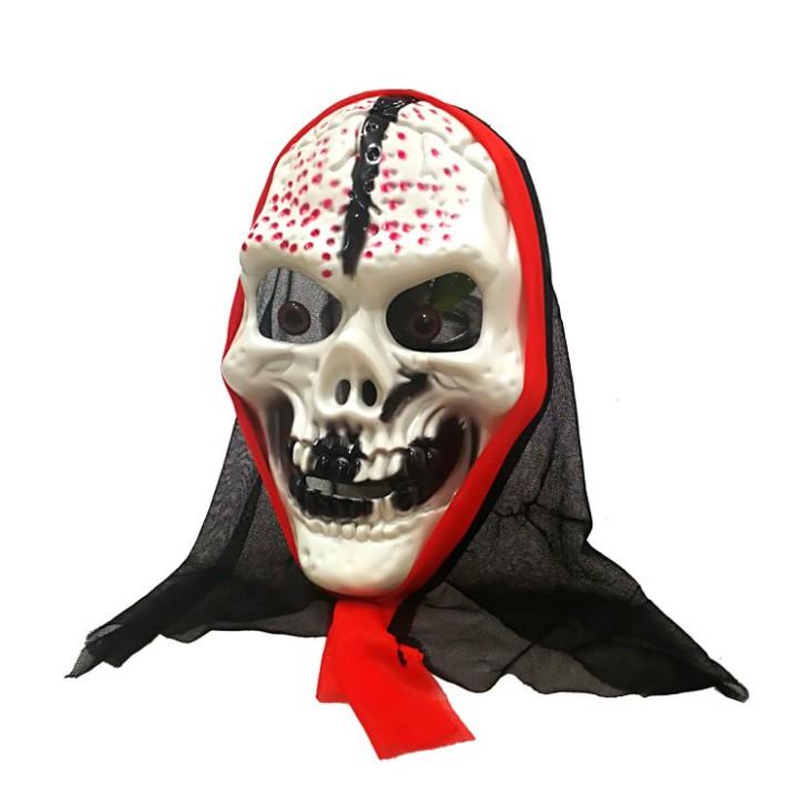 Mặt Nạ Hóa Trang Xương Sún Răng Halloween Có Vải Trùm Đầu Mặt Nạ Đầu Lâu Lễ Hội Sự Kiện Hóa trang độc đáo