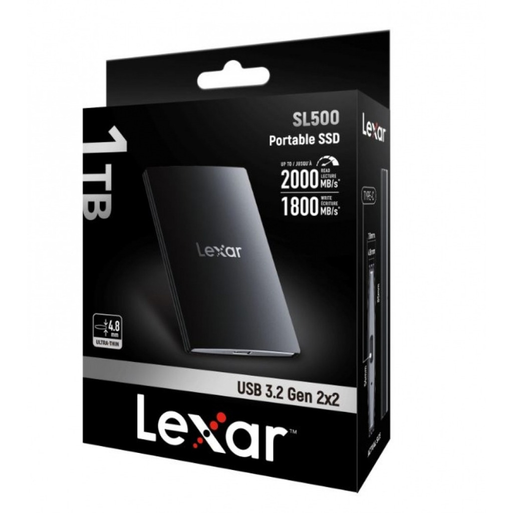 Ổ cứng di động Lexar SL500 Portable SSD 1TB, nhỏ gọn, tốc độ đọc 2000Mb/s, ghi 1800Mb/s - HÀNG CHÍNH HÃNG
