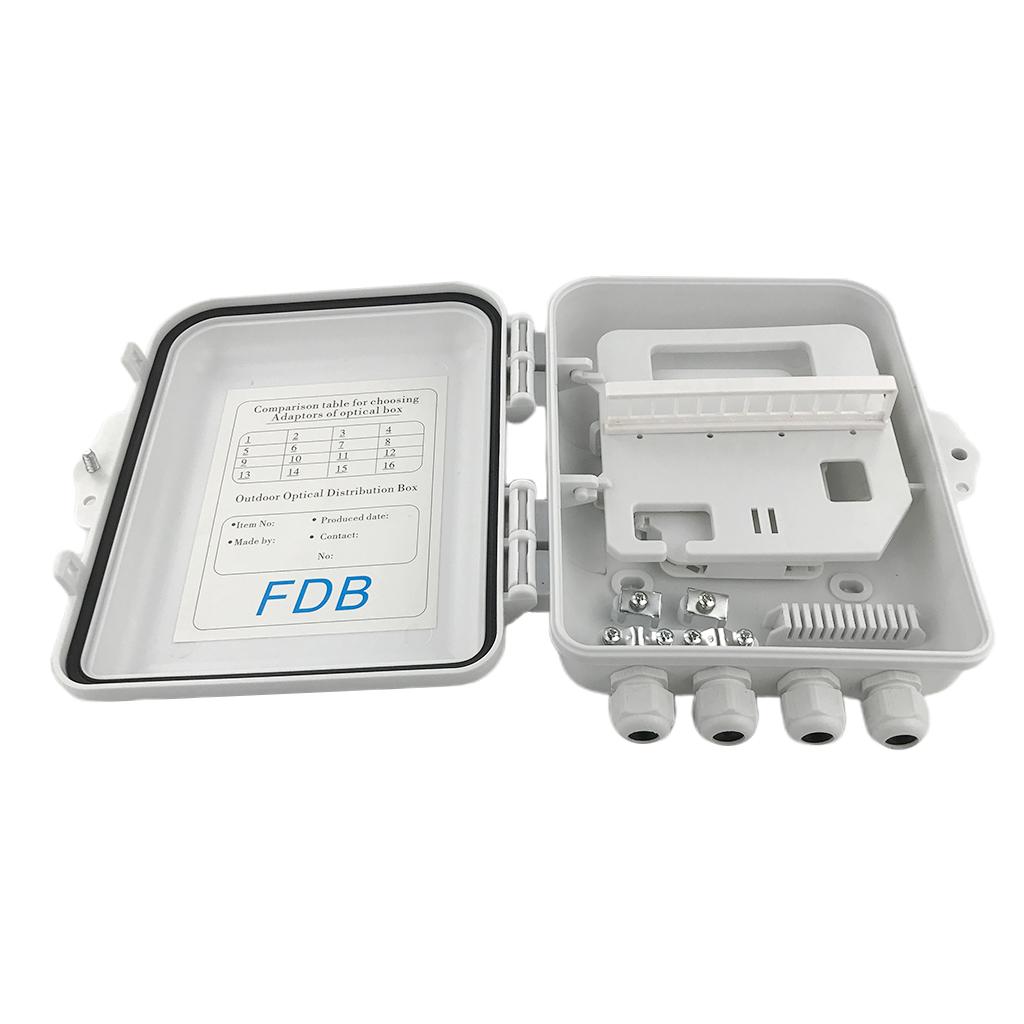 12 Core FTTH Fiber Optic Distribution Box, Terminal Box ABS FTTH Terminal Box for Outdoor Indoor, Rainning-proof, Waterproof