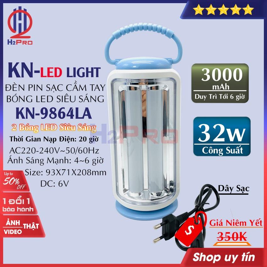 Đèn Pin Sạc Cầm Tay KN-9864LA H2Pro LED 32W-2 Bóng Led Siêu Sáng-Pin Trâu 3000Mah (1 chiếc), Đèn bàn cao cấp siêu sáng p