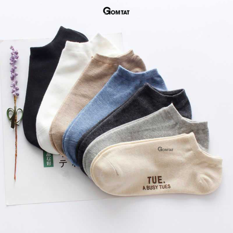 Set 7 đôi Vớ cổ ngắn nam chất liệu cotton cao cấp, tất nam cổ thấp 7 đôi sử dụng 7 ngày - VOTUAN-NAM01
