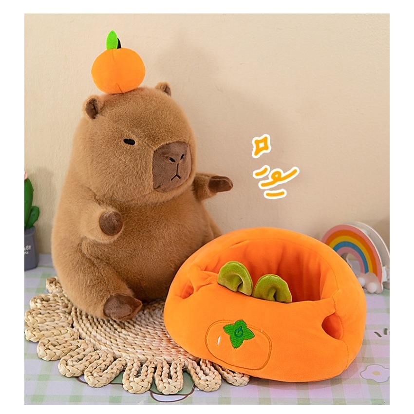 Thú nhồi bông capybara đeo phao đáng yêu - Size từ 25cm đến 35cm - Móc khoá gấu bông Capybara