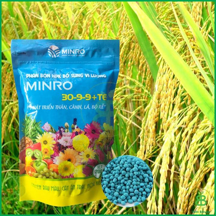 Phân Bón hỗn hợp NPK MINRO 30-9-9 Túi 1kg, Phát Triển Thân, Lá, Cành, Bộ Rễ. Sản phẩm toàn diện cho cây kiểng Gói 1kg
