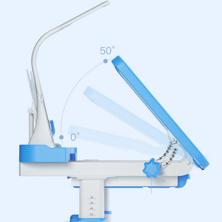 Bộ Bàn học cho bé hiện đại kèm Ghế và đèn tiện lợi đa năng - Bàn học chống gù cho bé Chân kim loại cao cấp BAH057 Giao màu ngẫu nhiên