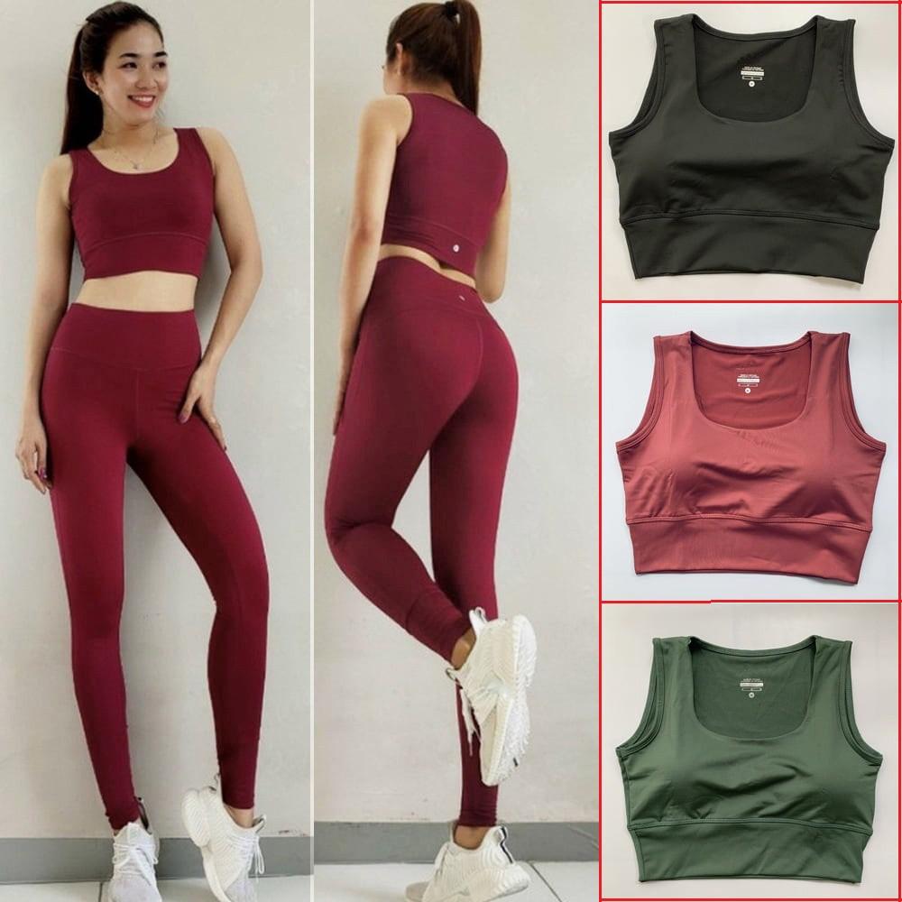 Set tập gym nữ, bộ đồ tập gym yoga erobic nữ chất vải co giãn thấm hút mồ hôi tặng kèm mút ngực