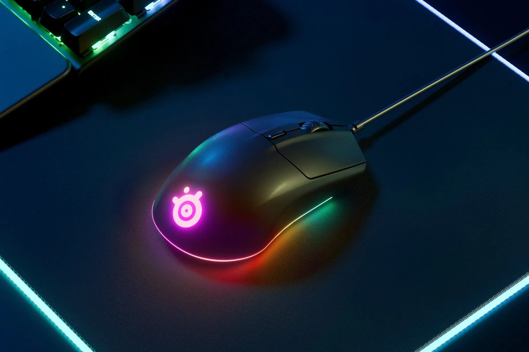 Chuột gaming có dây SteelSeries Rival 3 màu đen 77g, đèn RGB, 6 nút, 8500 CPI, 300IPS, 60 triệu clicks, hàng chính hãng, bảo hành 12 tháng