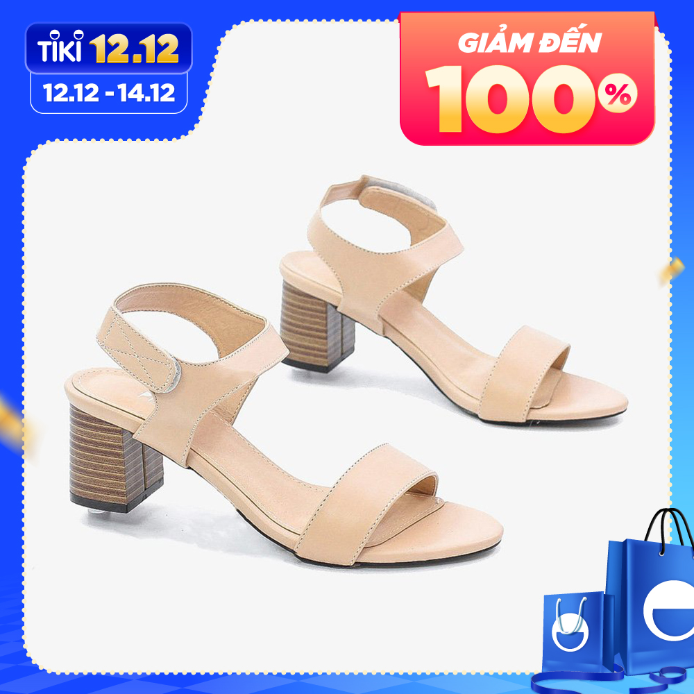 Giày Sandal Cao Gót 5cm Quai Dán Đế Gỗ Pixie 5245