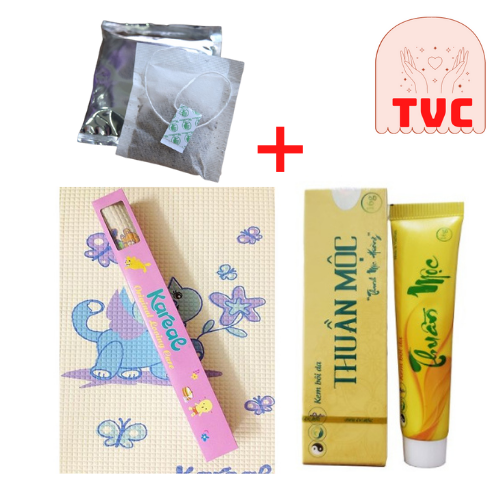 Chiếu cao su chống thấm Kareal Tặng Kem Bôi da Thuần Mộc Thanh Mộc Hương và Trà Túi Lọc Wonmom